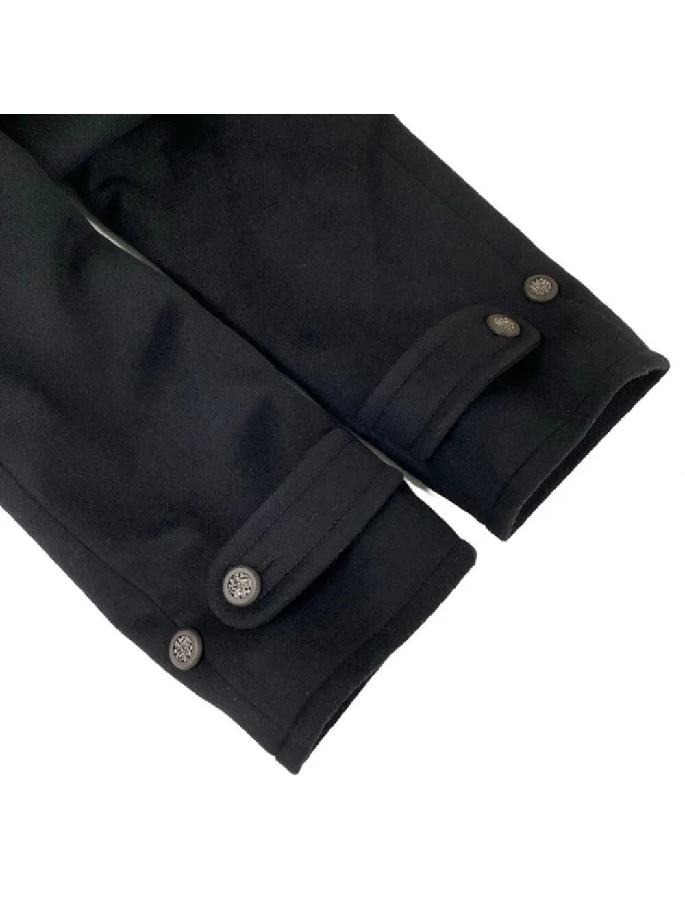 Chanel Coat 42 L Black Long Sleeve Wool